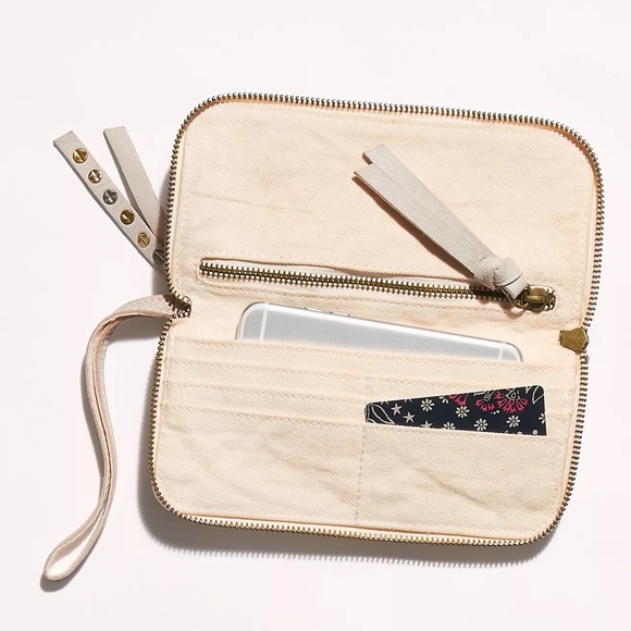 We The Free Taupe Cream Wristlet Wallet with Stud Accents - Picture 3 of 13